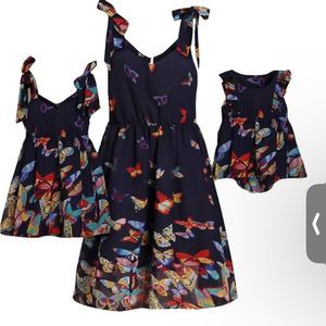 COPY - Mommy and Me Dresses Matching Set Floral Printed Bowknot Shoulder Straps…